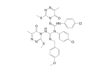 Imidodicarbonimidic diamide, N,2-bis(4-chlorophenyl)-N'-[(4-methoxyphenyl)methyl]-N'',N'''-bis[6-methyl-3-(methylthio)-5-oxo-1,2,4-triazin-4(5H)-yl]-