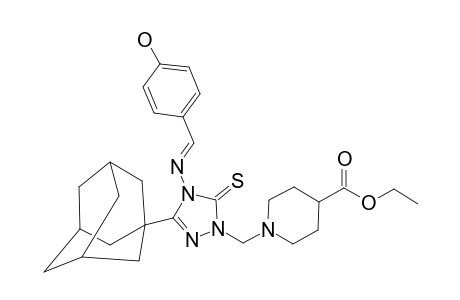 5-(1-ADAMANTYL)-4-(4-HYDROXYBENZYLIDENEAMINO)-2-(4-ETHOXYCARBONYL-1-PIPERIDYLMETHYL)-1,2,4-TRIAZOLINE-3-THIONE