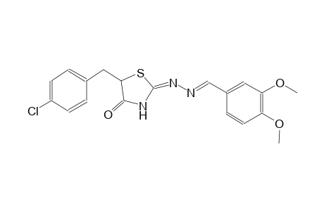 benzaldehyde, 3,4-dimethoxy-, [(2E)-5-[(4-chlorophenyl)methyl]-4-oxothiazolidinylidene]hydrazone