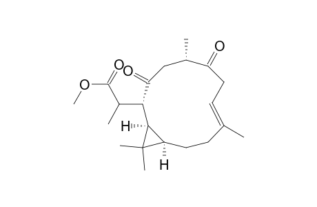 Bicyclo[10.1.0]tridec-8-ene-2-acetic acid, .alpha.,5,9,13,13-pentamethyl-3,6-dioxo-, methyl ester, [1R*,2R*(R*),5S*,8E,12R*]-(+)-