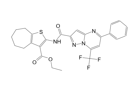 ethyl 2-({[5-phenyl-7-(trifluoromethyl)pyrazolo[1,5-a]pyrimidin-2-yl]carbonyl}amino)-5,6,7,8-tetrahydro-4H-cyclohepta[b]thiophene-3-carboxylate
