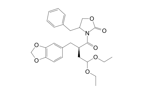 1-{2'-[(2"-oxo-4"-benzyloxazolidin-3''-yl)carbonyl]ethyl}-[2"'-(diethoxycarbonyl)ethyl]-3,4-(methylene-1,3-dioxy)benzene