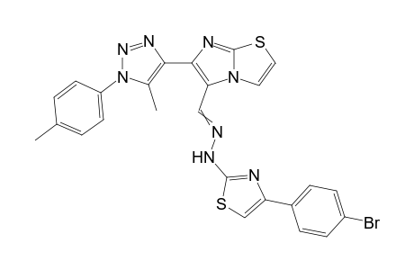 5-((2-(4-(4-Bromophenyl)thiazol-2-yl)hydrazono)methyl)-6-(5-methyl-1-p-tolyl-1H-1,2,3-triazol-4-yl)imidazo[2,1-b]thiazole