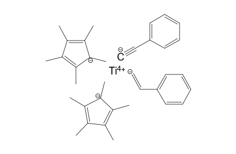 Titanium(IV) bis(1,2,3,4,5-pentamethylcyclopenta-2,4-dien-1-ide) 2-phenylethen-1-ide phenylethyn-1-ide