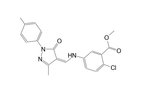 methyl 2-chloro-5-({(Z)-[3-methyl-1-(4-methylphenyl)-5-oxo-1,5-dihydro-4H-pyrazol-4-ylidene]methyl}amino)benzoate