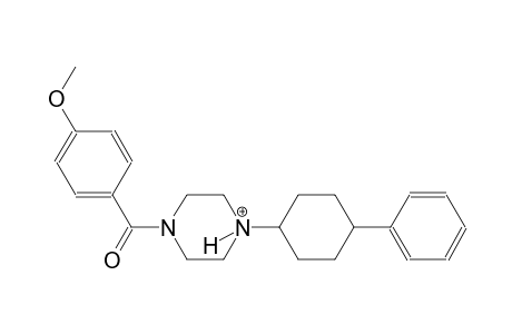1-(4-methoxybenzoyl)-4-(4-phenylcyclohexyl)piperazin-4-ium