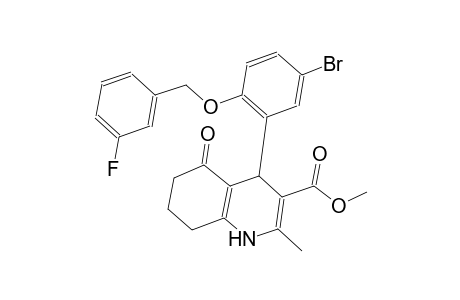 methyl 4-{5-bromo-2-[(3-fluorobenzyl)oxy]phenyl}-2-methyl-5-oxo-1,4,5,6,7,8-hexahydro-3-quinolinecarboxylate