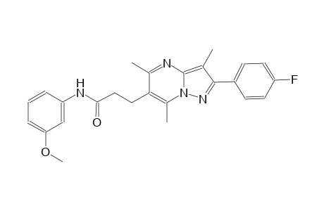 pyrazolo[1,5-a]pyrimidine-6-propanamide, 2-(4-fluorophenyl)-N-(3-methoxyphenyl)-3,5,7-trimethyl-