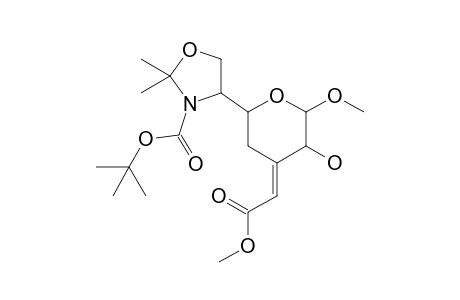 4-[(4E)-5-hydroxy-4-(2-keto-2-methoxy-ethylidene)-6-methoxy-tetrahydropyran-2-yl]-2,2-dimethyl-oxazolidine-3-carboxylic acid tert-butyl ester