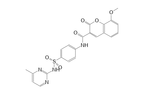 2H-1-benzopyran-3-carboxamide, 8-methoxy-N-[4-[[(4-methyl-2-pyrimidinyl)amino]sulfonyl]phenyl]-2-oxo-