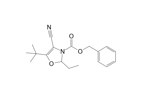 2-Ethyl-5-(t-butyl)-N-[(benzyloxy)carbonyl]-4-cyano-2,3-dihydro-1,3-oxazole