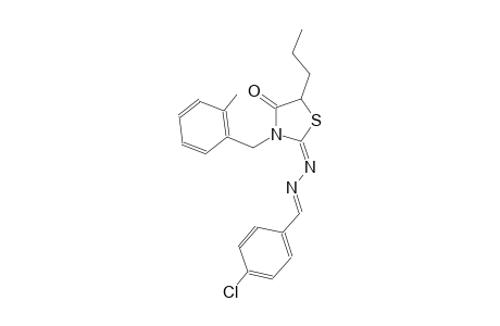 4-chlorobenzaldehyde [(2E)-3-(2-methylbenzyl)-4-oxo-5-propyl-1,3-thiazolidin-2-ylidene]hydrazone