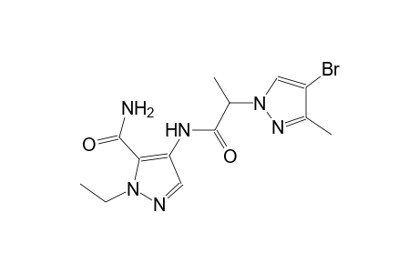 4-{[2-(4-bromo-3-methyl-1H-pyrazol-1-yl)propanoyl]amino}-1-ethyl-1H-pyrazole-5-carboxamide
