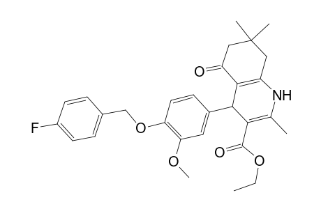 Ethyl 4-{4-[(4-fluorobenzyl)oxy]-3-methoxyphenyl}-2,7,7-trimethyl-5-oxo-1,4,5,6,7,8-hexahydro-3-quinolinecarboxylate