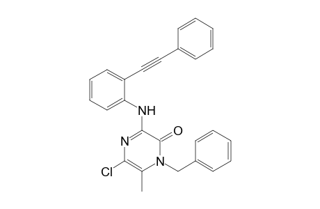 1-Benzyl-5-chloro-6-methyl-3-(2-phenylethynylphenylamino)-2(1H)-pyrazinone
