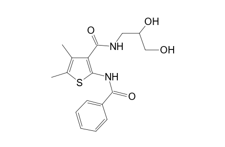 2-(benzoylamino)-N-(2,3-dihydroxypropyl)-4,5-dimethyl-3-thiophenecarboxamide