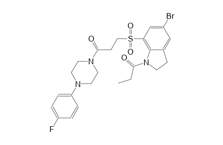 1H-indole, 5-bromo-7-[[3-[4-(4-fluorophenyl)-1-piperazinyl]-3-oxopropyl]sulfonyl]-2,3-dihydro-1-(1-oxopropyl)-