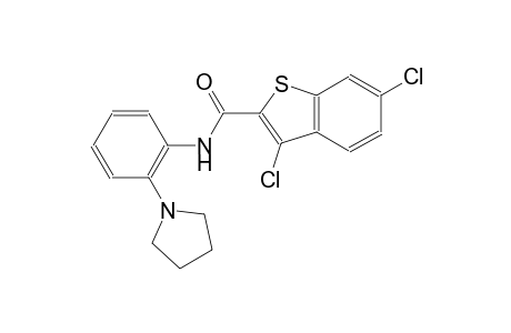 3,6-bis(chloranyl)-N-(2-pyrrolidin-1-ylphenyl)-1-benzothiophene-2-carboxamide