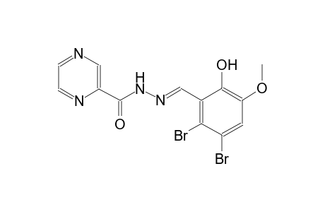 N'-[(E)-(2,3-dibromo-6-hydroxy-5-methoxyphenyl)methylidene]-2-pyrazinecarbohydrazide
