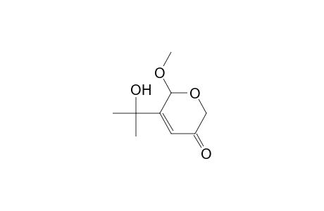 2H-Pyran-3(6H)-one, 5-(1-hydroxy-1-methylethyl)-6-methoxy-, (.+-.)-