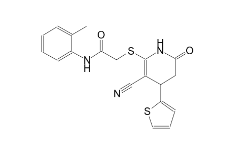 acetamide, 2-[[3-cyano-1,4,5,6-tetrahydro-6-oxo-4-(2-thienyl)-2-pyridinyl]thio]-N-(2-methylphenyl)-