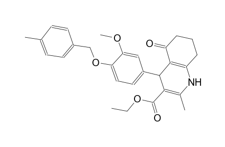 ethyl 4-{3-methoxy-4-[(4-methylbenzyl)oxy]phenyl}-2-methyl-5-oxo-1,4,5,6,7,8-hexahydro-3-quinolinecarboxylate