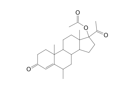Pregn-4-ene-3,20-dione, 17-(acetyloxy)-6-methyl-, (6.alpha.)-
