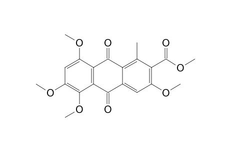 3,5,6,8-tetramethoxy-1-methyl-9,10-dioxo-2-anthracenecarboxylic acid methyl ester