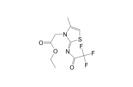 3(2H)-Thiazoleacetic acid, 4-methyl-2-[(trifluoroacetyl)imino]-, ethyl ester