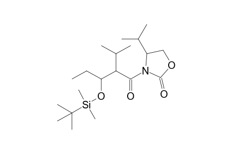 (+-)-erythro-3-(3-Hydroxy-2-isopropyl-1-oxopentyl)-4-(1-methylethyl)-2-oxazolidinone t-butyldimerhylsilyl ether dev.