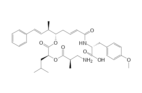 [O-methyl-D-tyrosine-N-[(1-oxo-6-methyl-8-phenyl)octa-2,7-dien-5-yl] (2S,2'R)-2-(3'-amino-2'-methylpropanoyl]oxy]-4-methypentanoate