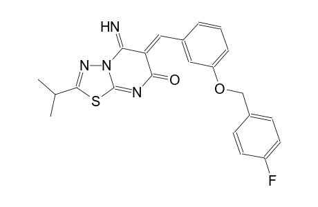 7H-[1,3,4]thiadiazolo[3,2-a]pyrimidin-7-one, 6-[[3-[(4-fluorophenyl)methoxy]phenyl]methylene]-5,6-dihydro-5-imino-2-(1-methylethyl)-, (6Z)-