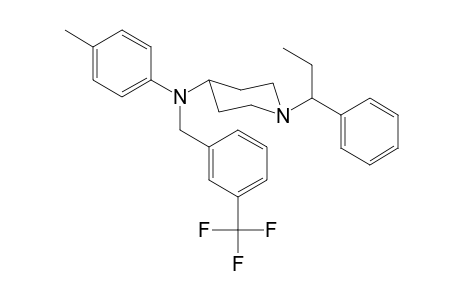 N-4-Methylphenyl-N-3-trifluoromethylbenzyl-1-(1-phenylpropyl)piperidin-4-amine