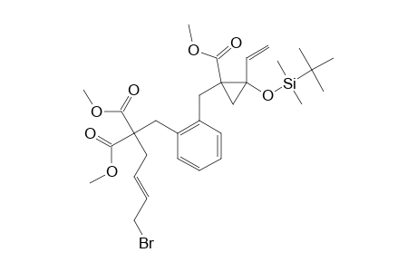 DIMETHYL-(4E)-6-BROMO-1-[2-[R-2-(TERT.-BUTYLDIMETHYLSILOXY)-T-1-METHOXYCARBONYL-2-VINYLCYCLOPROP-1-YL-METHYL]-PHENYL]-4-HEXENE-2,2-DICARBOXYLATE
