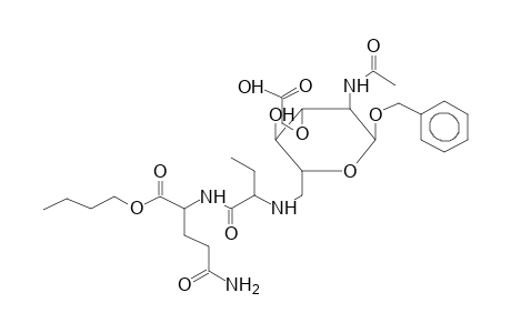 1-ALPHA-O-BENZYL-N-ACETYL-2-AMINO-3-O-CARBOXYMETHYL-2-DEOXY-D-GLUCOSYL-L-(ALPHA-AMINOBUTYRYL)-D-GLUTAMIN-O-BENZYL POLYPEPTIDE