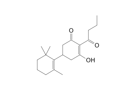 2-Cyclohexen-1-one, 3-hydroxy-2-(1-oxobutyl)-5-(2,6,6-trimethyl-1-cyclohexen-1-yl)-