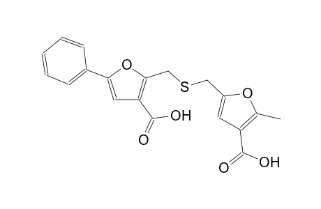 3-furancarboxylic acid, 2-[[[(4-carboxy-5-methyl-2-furanyl)methyl]thio]methyl]-5-phenyl-