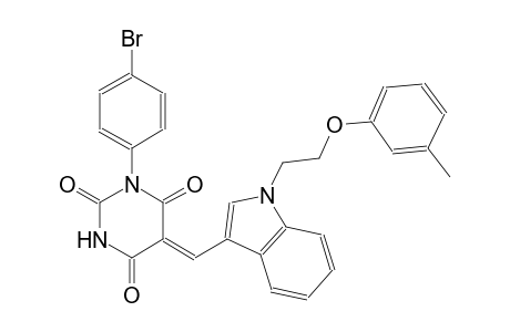 (5Z)-1-(4-bromophenyl)-5-({1-[2-(3-methylphenoxy)ethyl]-1H-indol-3-yl}methylene)-2,4,6(1H,3H,5H)-pyrimidinetrione