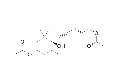 2-(E)-5-((1'S,4'R,6'R)-4'-Acetoxy-1'-hydroxy-2',2',6'-trimethylcyclohexyl)-3-methyl-2-penten-4-yn-1-ol-1-acetate