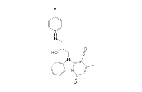 5-[3-(4-fluoroanilino)-2-hydroxypropyl]-3-methyl-1-oxo-1,5-dihydropyrido[1,2-a]benzimidazole-4-carbonitrile