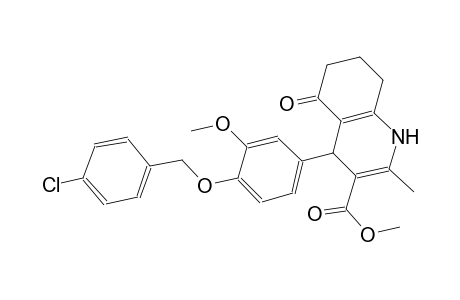 methyl 4-{4-[(4-chlorobenzyl)oxy]-3-methoxyphenyl}-2-methyl-5-oxo-1,4,5,6,7,8-hexahydro-3-quinolinecarboxylate