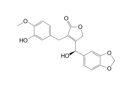 3-[(R)-1,3-benzodioxol-5-yl(hydroxy)methyl]-4-(3-hydroxy-4-methoxy-benzyl)-2H-furan-5-one