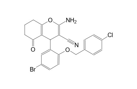 2-amino-4-{5-bromo-2-[(4-chlorobenzyl)oxy]phenyl}-5-oxo-5,6,7,8-tetrahydro-4H-chromene-3-carbonitrile