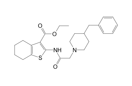1-Benzothiophene-3-carboxylic acid, 4,5,6,7-tetrahydro-2-[[2-[4-(phenylmethyl)-1-piperidinyl]acetyl]amino]-, ethyl ester