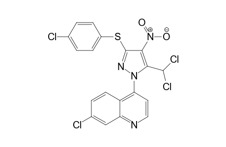 7-Chloro-4-(3-((4-chlorophenyl)thio)-5-(dichloromethyl)-4-nitro-1H-pyrazol-1-yl)quinoline