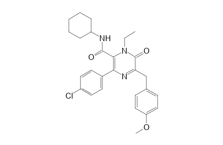 5-(4-Methoxybenzyl)-3-(4-chlorophenyl)-N-cyclohexyl-1-ethyl-1,6-dihydro-6-oxopyrazine-2-carboxamide