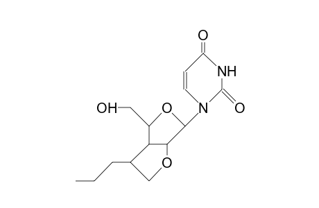 1-(3-Deoxy-3-C,2-O-<1-N-propyl-ethylene>-B-D-lyxofuranosyl)-uracil