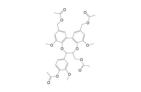 2-(3-Methoxy-4-hydroxyphenyl)-5,12-dmethoxy-7,10-bi(hydroxymethyl)-dibenzo[eg][1,4]dioxocin-3-methanol tetraacetate