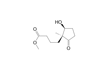 Cyclopentanebutanoic acid, 2-hydroxy-1-methyl-5-oxo-, methyl ester, cis-(.+-.)-