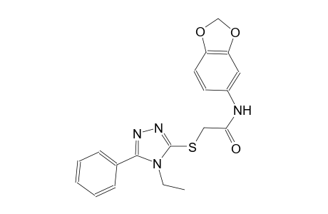 N-(1,3-benzodioxol-5-yl)-2-[(4-ethyl-5-phenyl-4H-1,2,4-triazol-3-yl)sulfanyl]acetamide